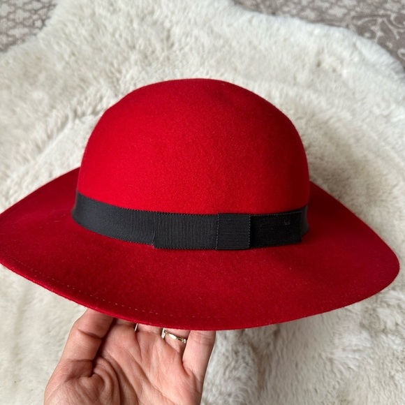 Vintage Liz Claiborne Felt Bowler Villager 100% Wool Hat Red - Picture 4 of 11